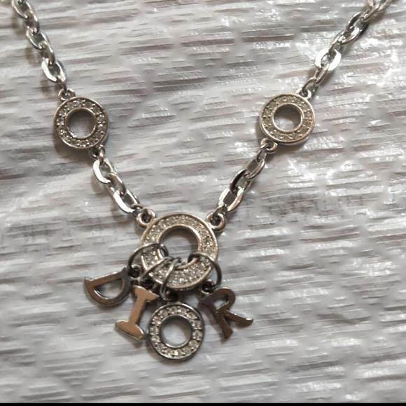 Vintage Dior Crystal Multi Charm Silver Tone Choker Necklace & Charm Bracelet. - Picture 6 of 8